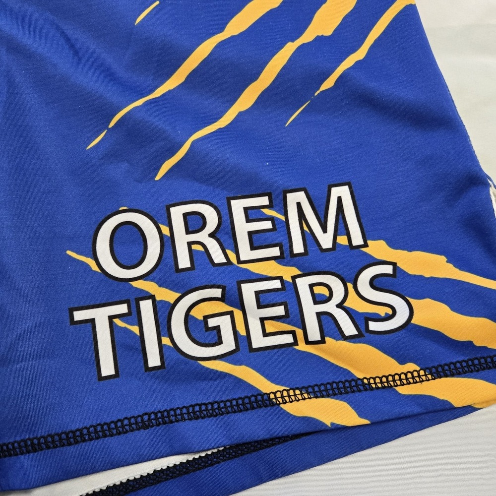 Cage Fighter Wrestling MMA Shorts Adult Sz Small Orem Tigers Blue Yellow BJJ UFC - Picture 2 of 7